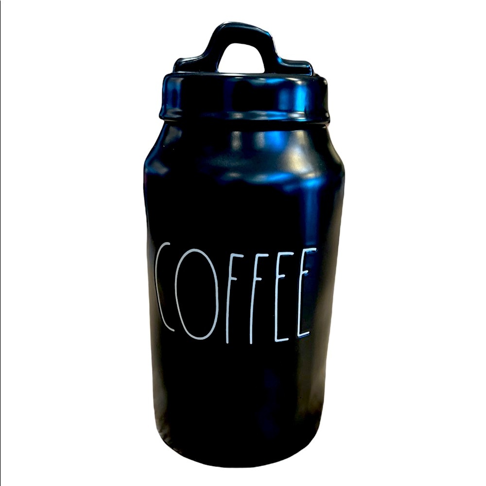 Rae Dunn COFFEE Canister with Lid Black New